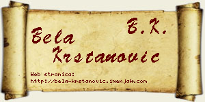 Bela Krstanović vizit kartica